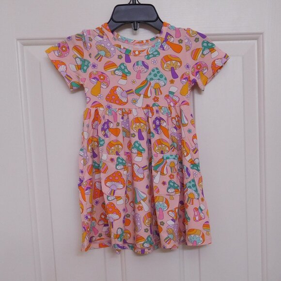 NWT Angel Dear Colorful Mushroom Print Twirl Dress sz 18-24 Months - Picture 1 of 1